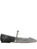 Jimmy Choo Diamond Tilda glitter ballerina shoes - Silver