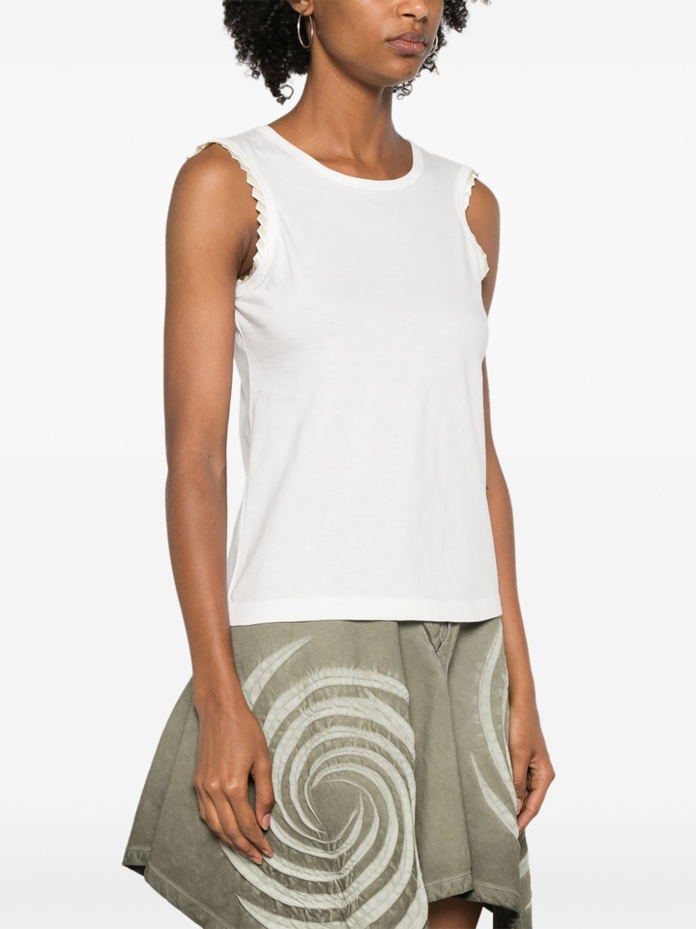 Shop Niccolò Pasqualetti Pleat-detail Cotton Top In White