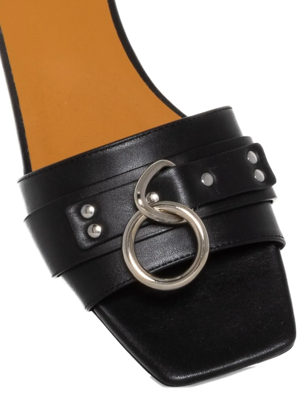 R13 Slippers met ringdetail Zwart