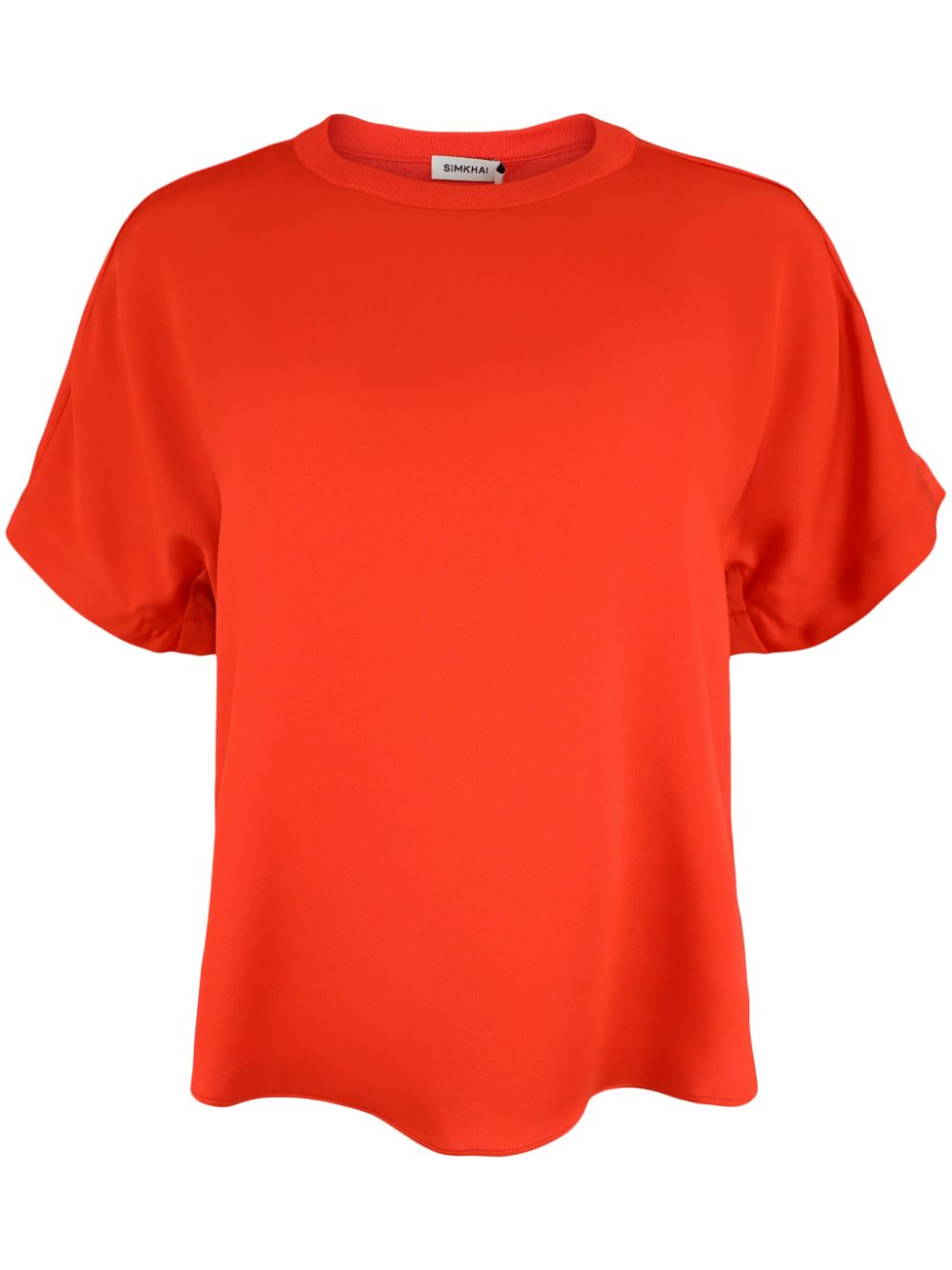 Simkhai Addy Knit-panel T-shirt In Red