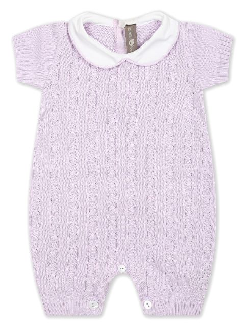 Little Bear cable-knit cotton romper