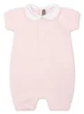 Little Bear cable-knit cotton romper - Pink