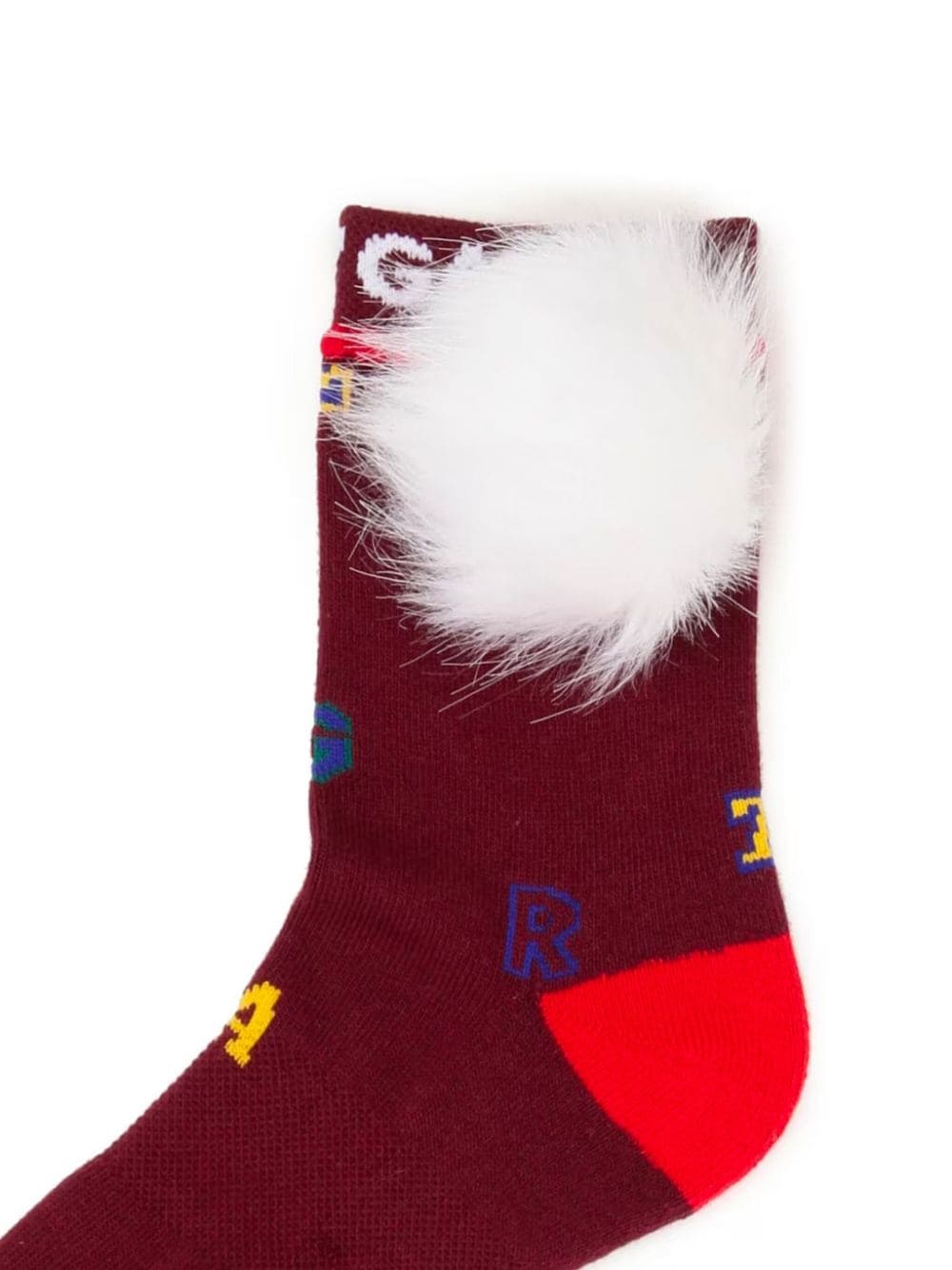 Shop Pearly Gates Intarsia-knit Socks In Red