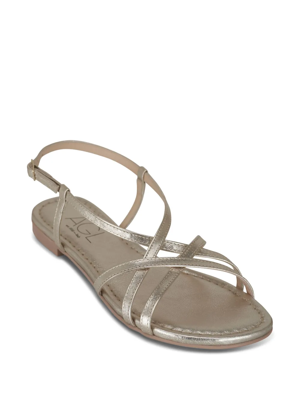 AGL slingback leather sandals Gold