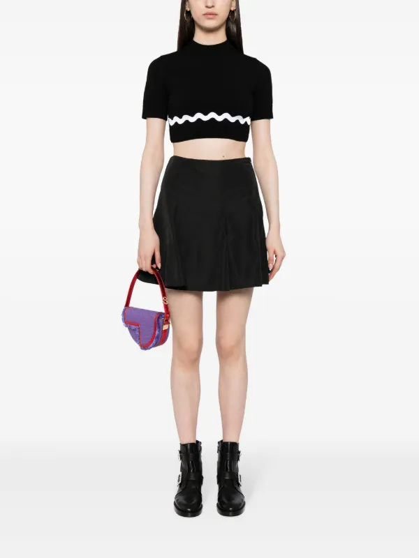 Patou Wave Cropped Sweater | Black | FARFETCH AO