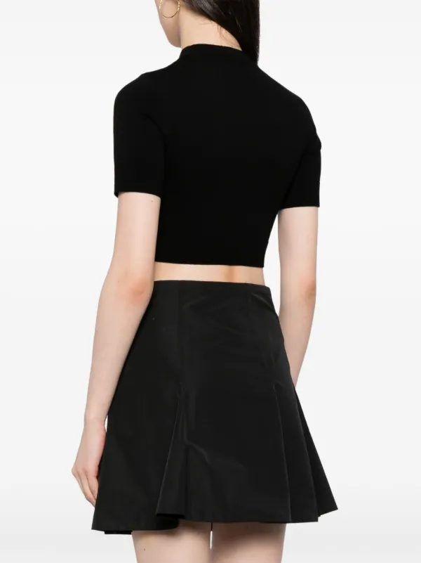 Patou Wave Cropped Sweater | Black | FARFETCH AO