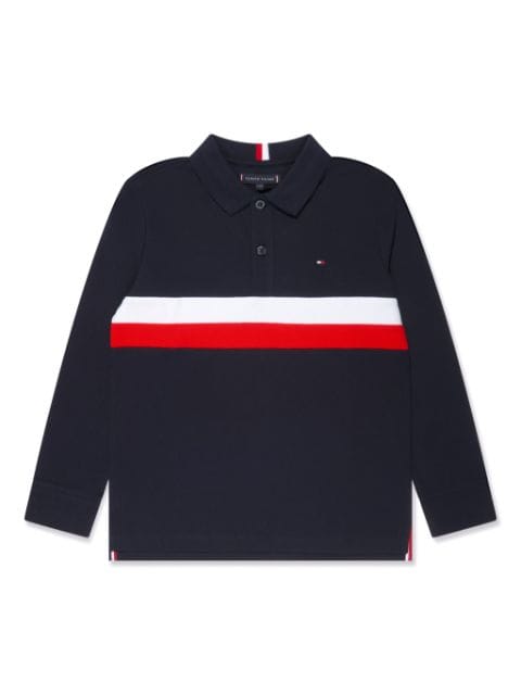 Tommy Hilfiger stripe-detail cotton polo shirt
