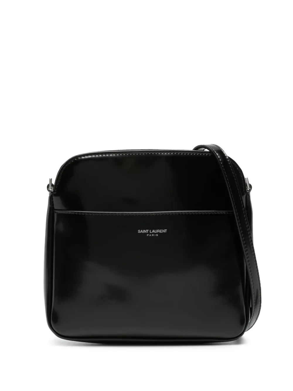 Saint Laurent logo-stamp Leather Messenger Bag - Farfetch