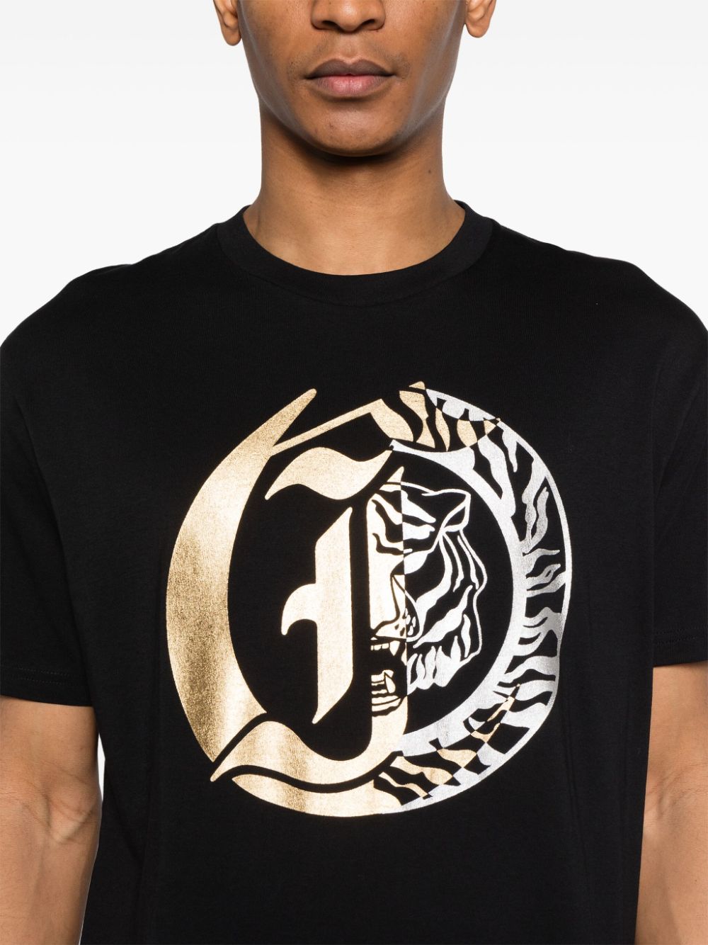 Shop Just Cavalli Logo-print Cotton T-shirt In Black
