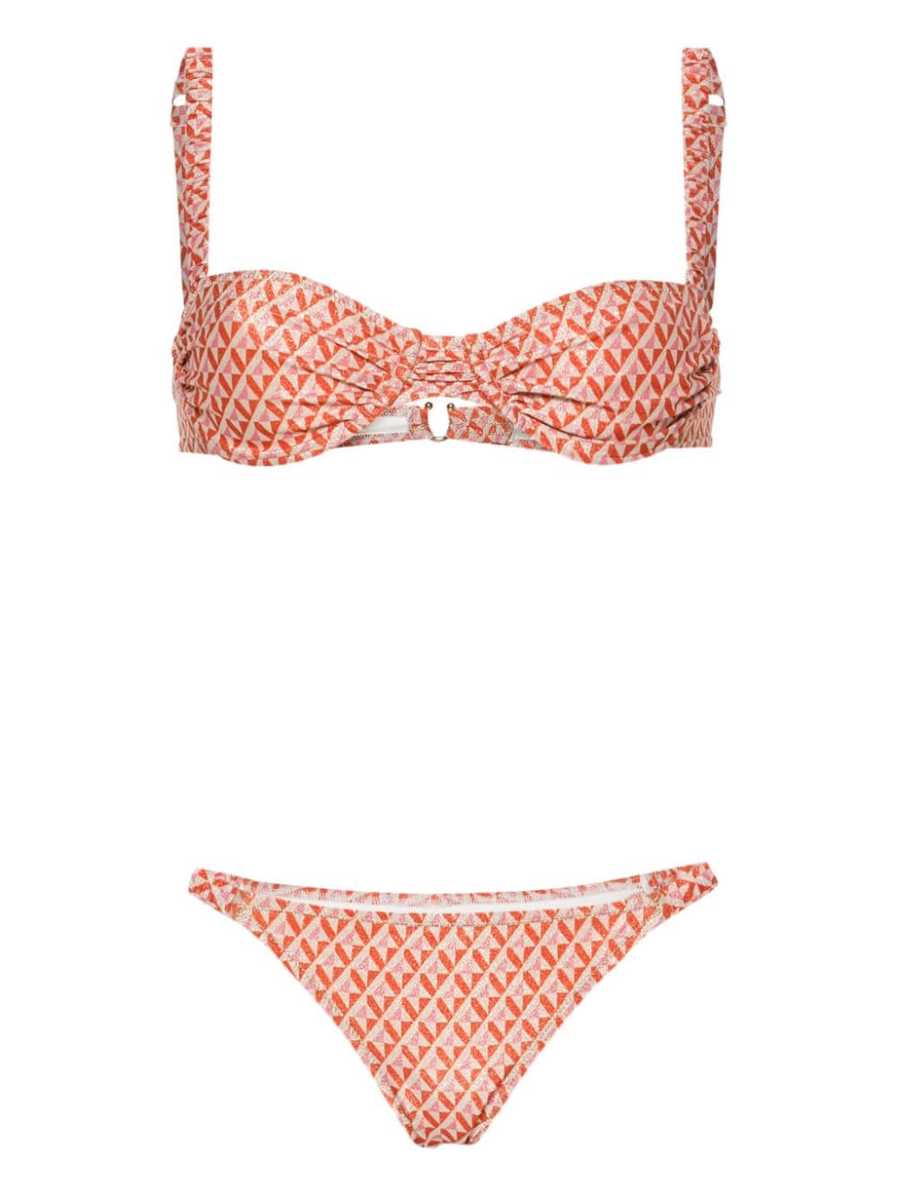 Reina Olga Martini Lurex Bikini Set In Orange