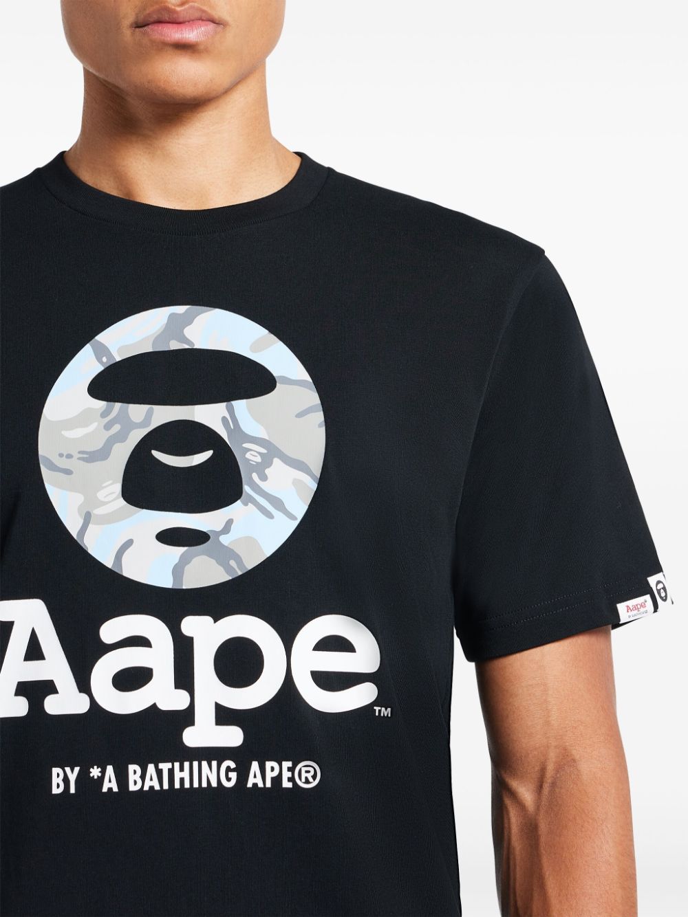 Shop Aape By A Bathing Ape Logo-print T-shirt In Black