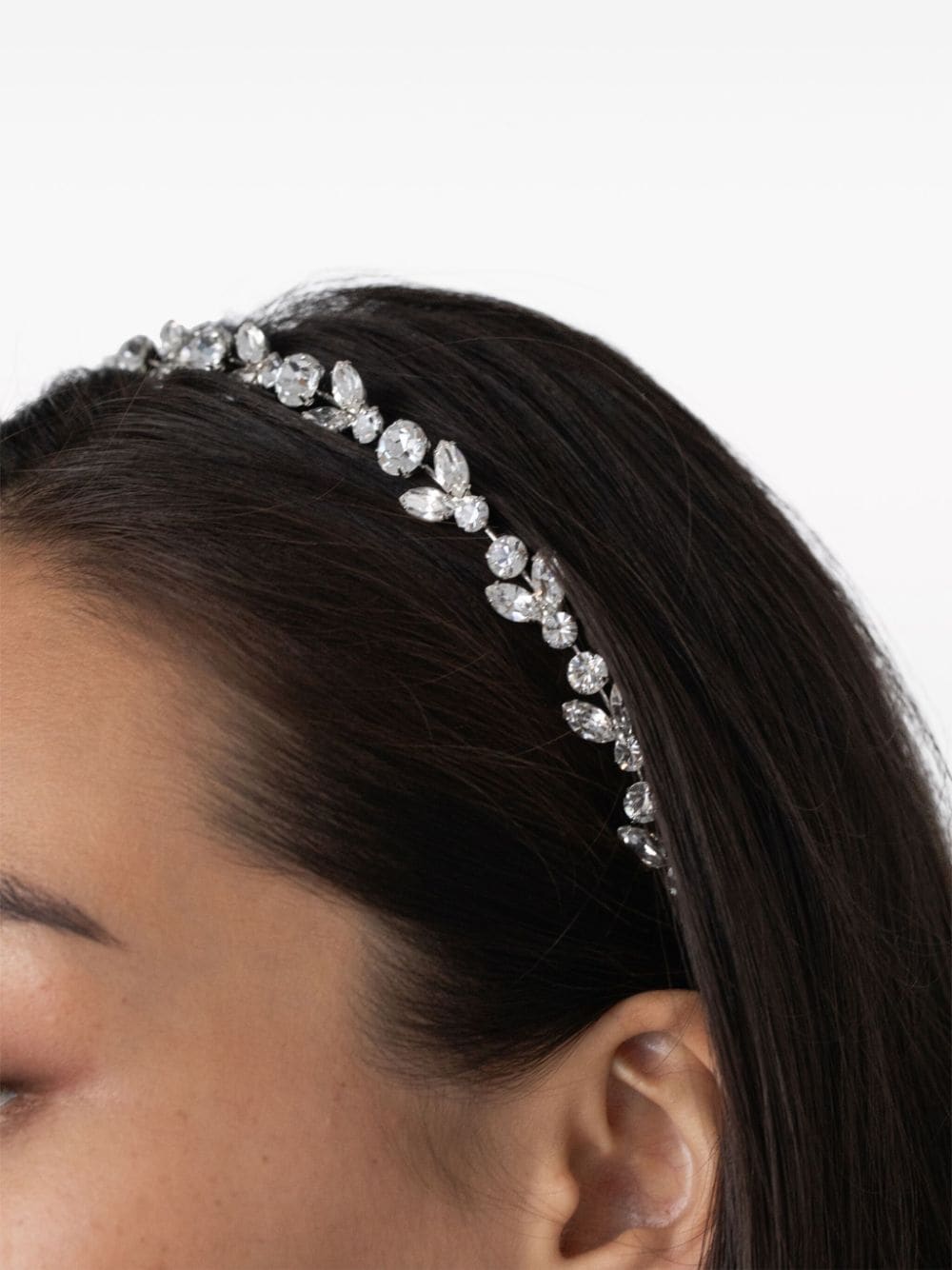 Shop Jennifer Behr Kyra Crystal-embellished Headband In Silver