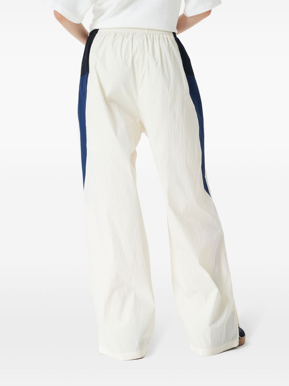 Shop Studio Tomboy Logo-embroidered Wide-leg Track Pants In White