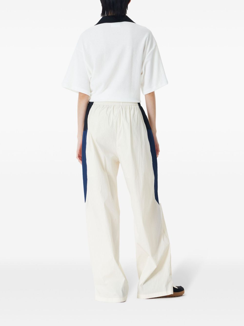 Shop Studio Tomboy Logo-embroidered Wide-leg Track Pants In White