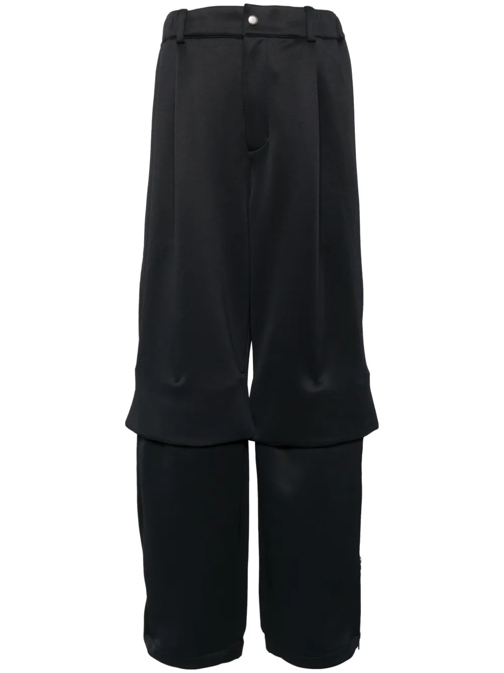 layered-design wide-leg trousers