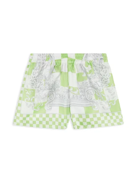 Versace Kids Medusa Contrasto silk shorts