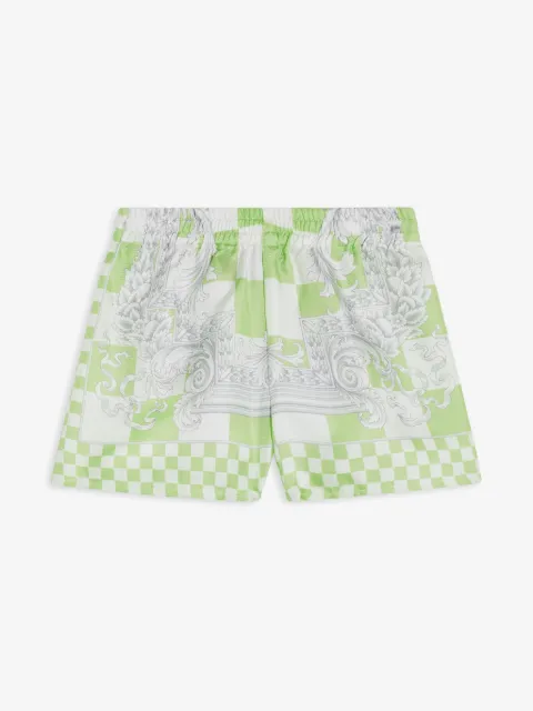 Versace Kids Medusa Contrasto silk shorts