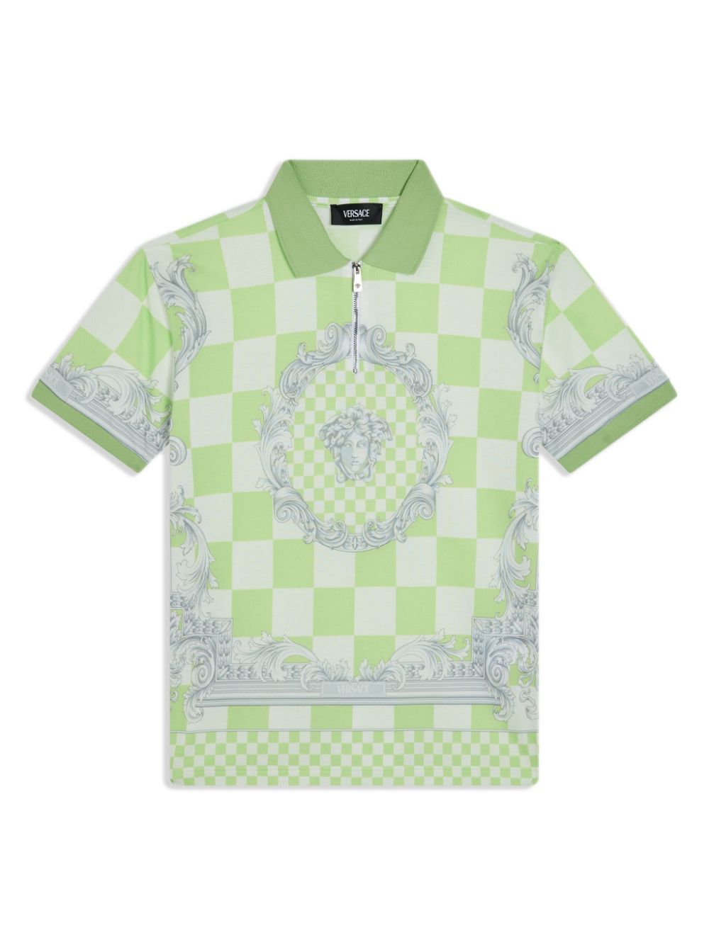 Versace Kids Medusa Contrasto print polo shirt - Green