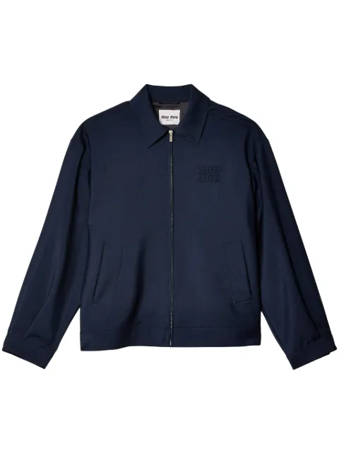 Miu Miu Blouson logo-embroidered jacket