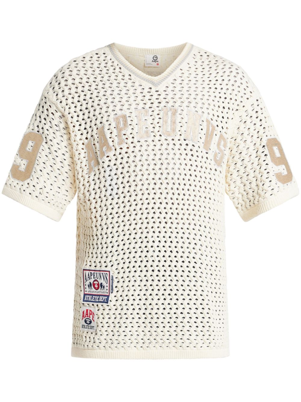 AAPE BY *A BATHING APE T-shirt met logopatch Beige