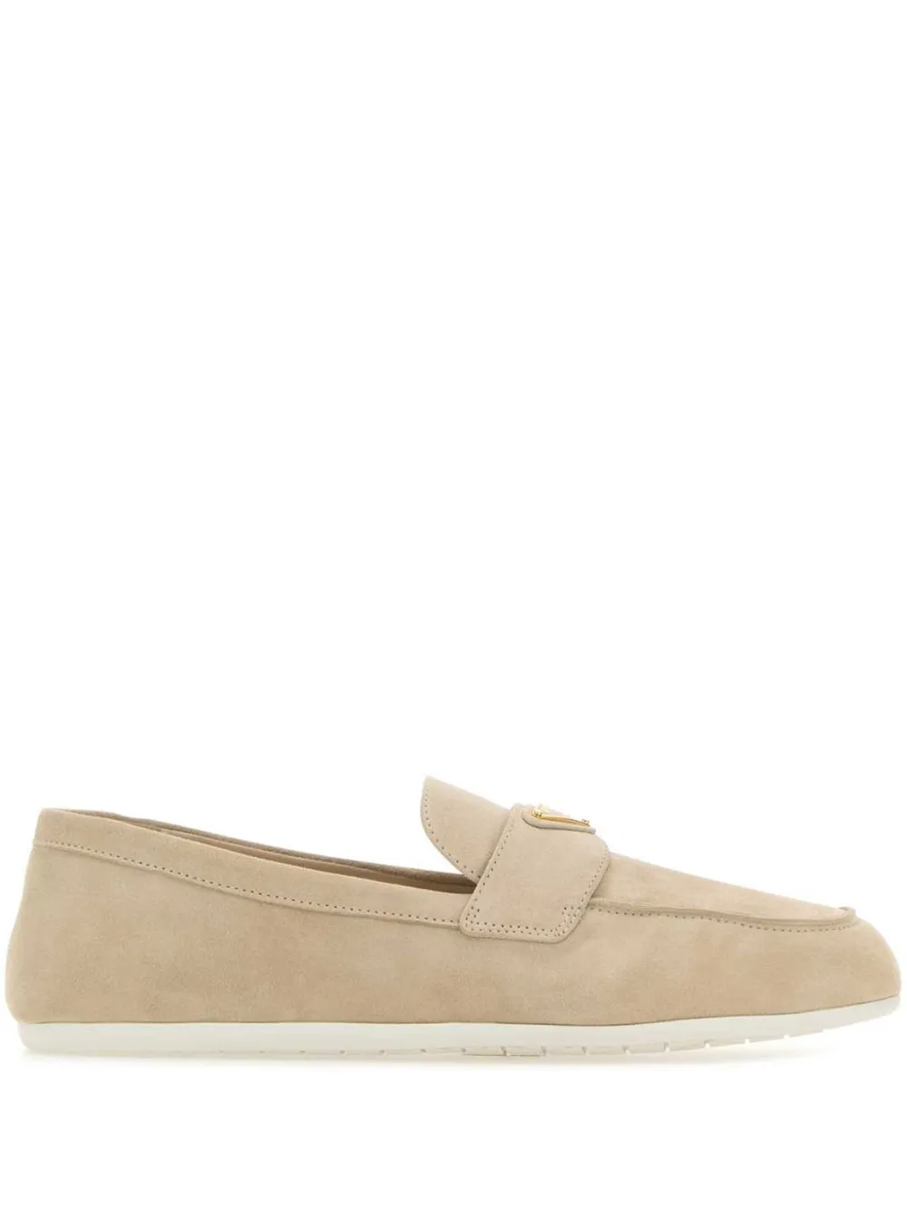 Prada Loafers met logo Beige