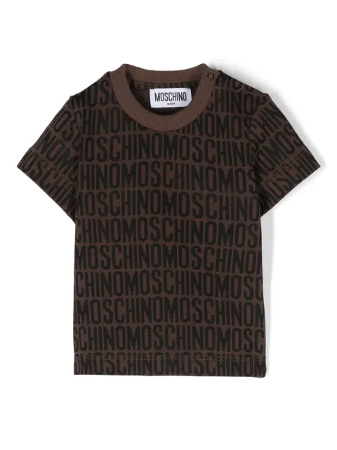 Moschino Kids logo-print piqué-weave T-shirt