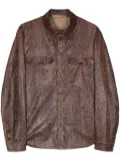 Salvatore Santoro snake-print leather jacket - Brown