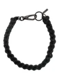 Junya Watanabe braided logo-plaque necklace - Black