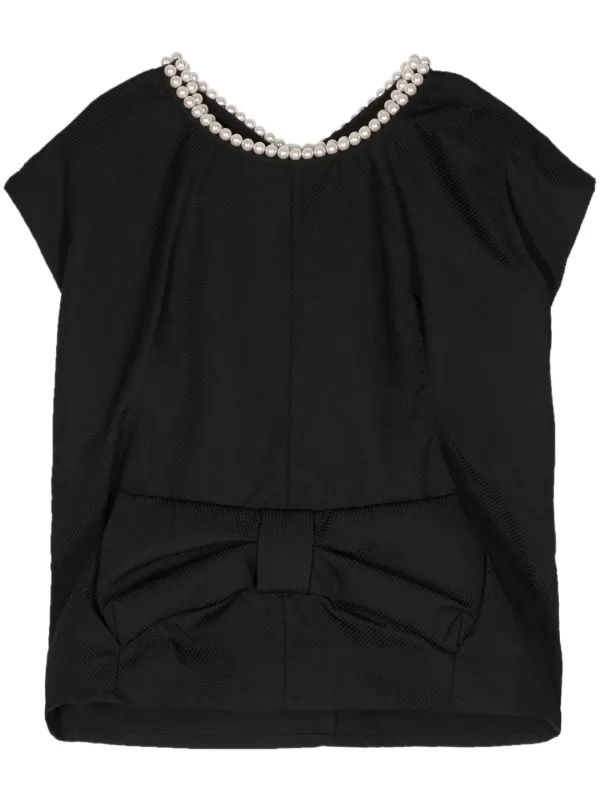 Junya Watanabe Bow-detail Sleeveless Top in Black