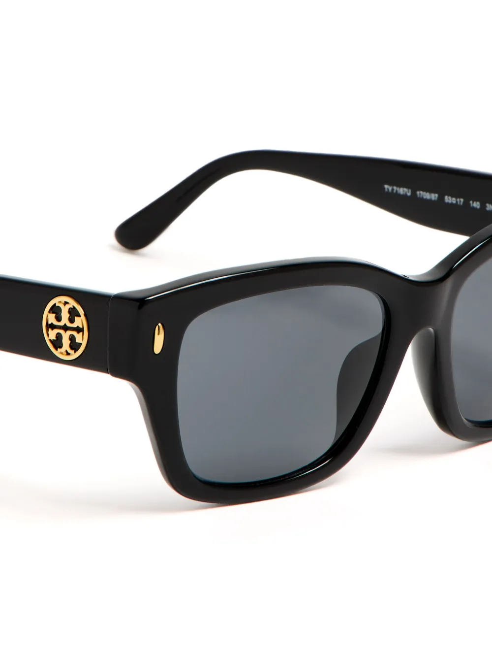 Tory Burch Zonnebril met vierkant montuur en logoplakkaat Zwart