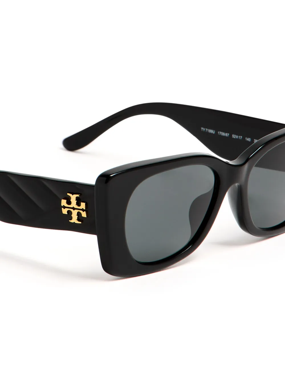 Tory Burch Zonnebril met rechthoekig montuur Zwart
