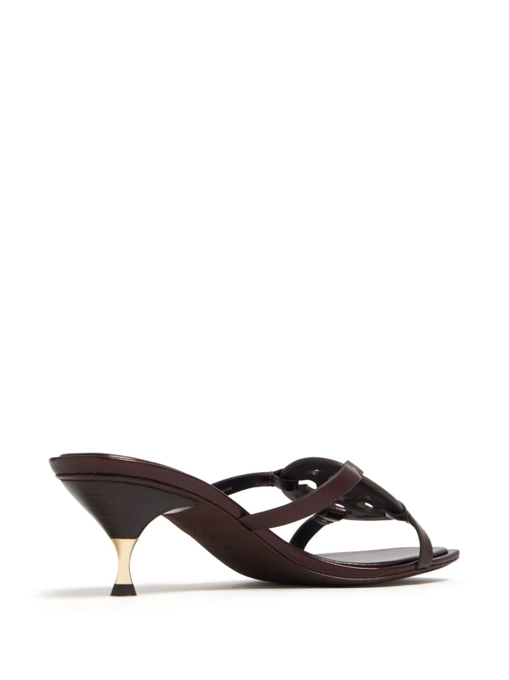 Shop Tory Burch Double T 55mm Leather Mules In Brown
