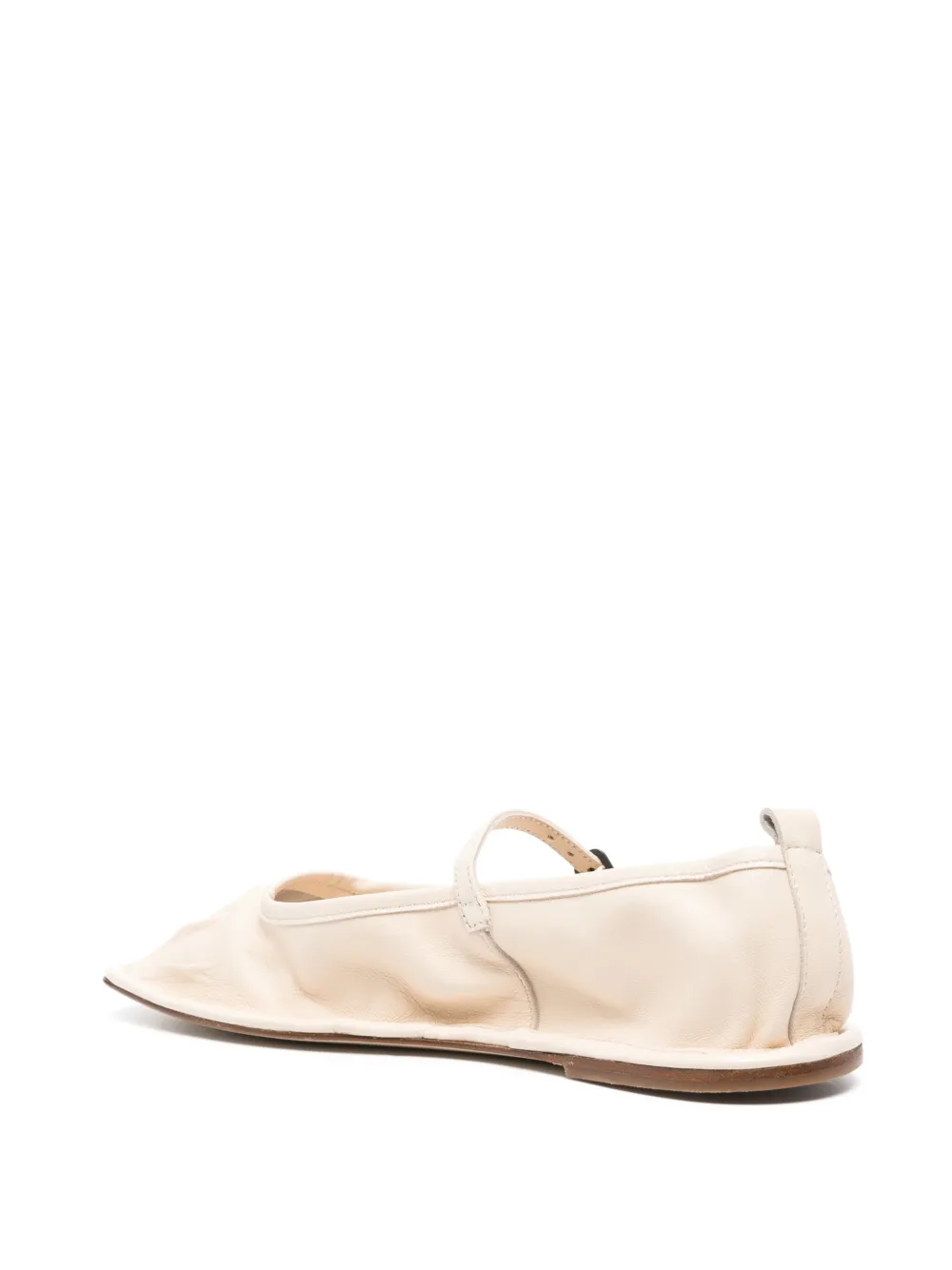 Shop Hereu Dansa Leather Ballerina Shoes In Neutrals