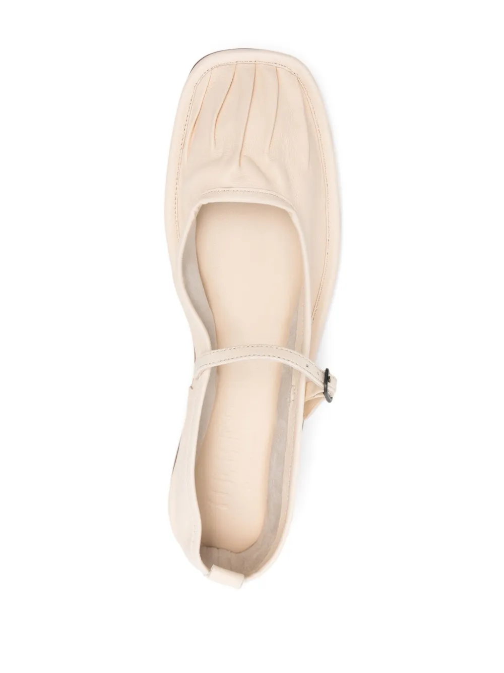 Shop Hereu Dansa Leather Ballerina Shoes In Neutrals