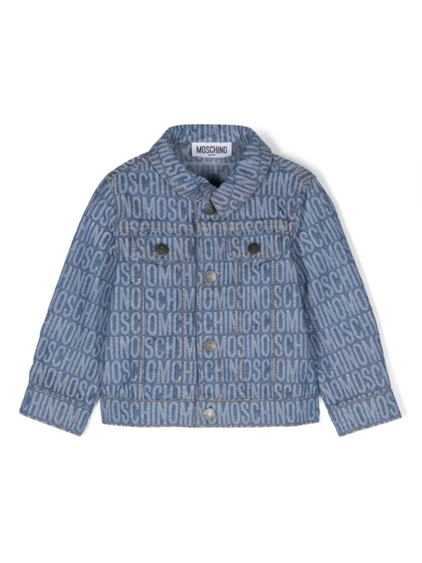 Moschino Kids logo-jacquard Denim Jacket Blue FARFETCH ID
