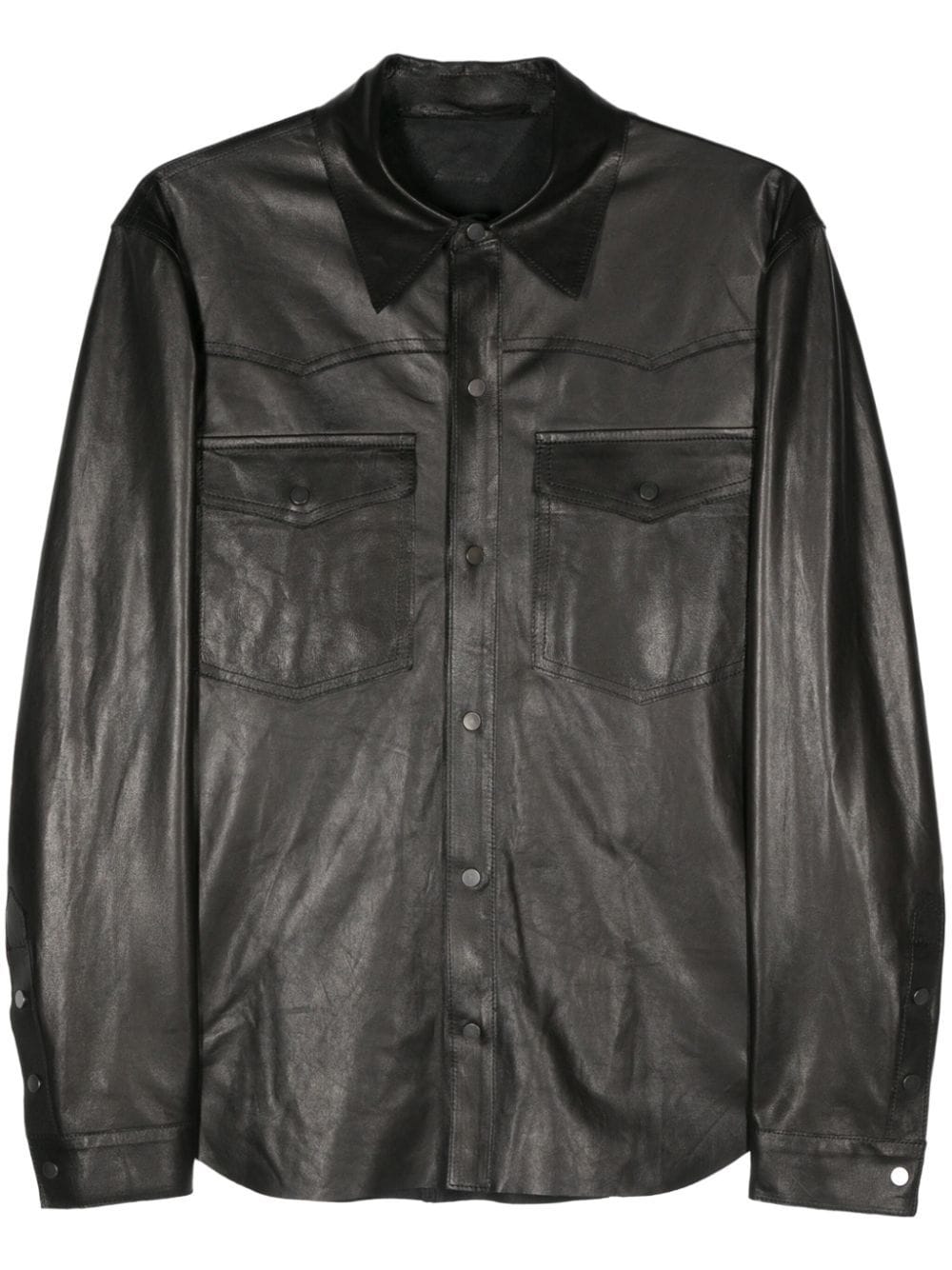 Shop Salvatore Santoro Logo-plaque Leather Jacket In Black