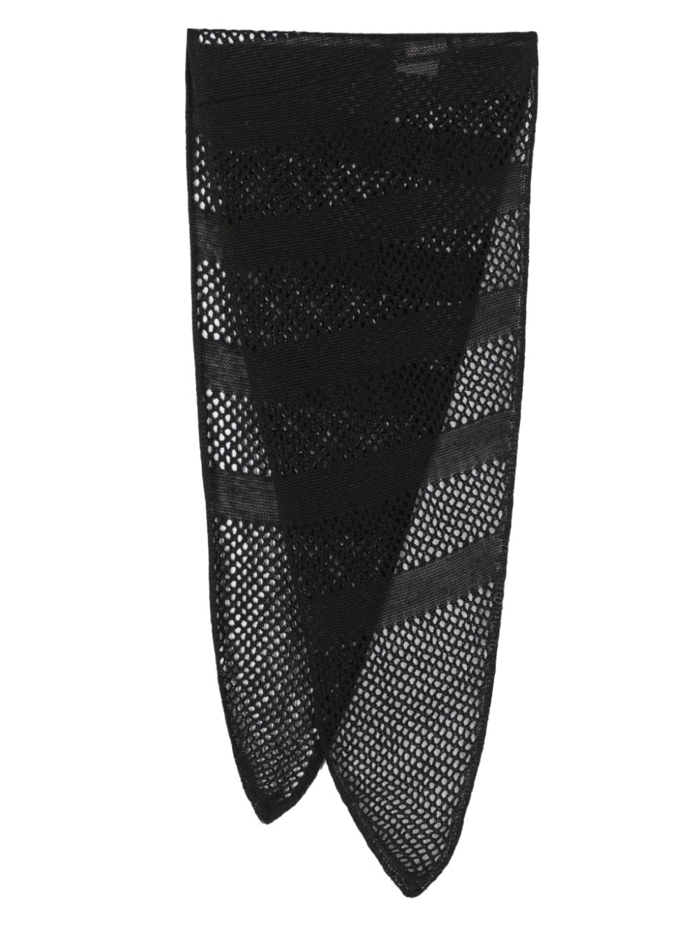 Our Legacy Triangle Open-knit Scarf In Black