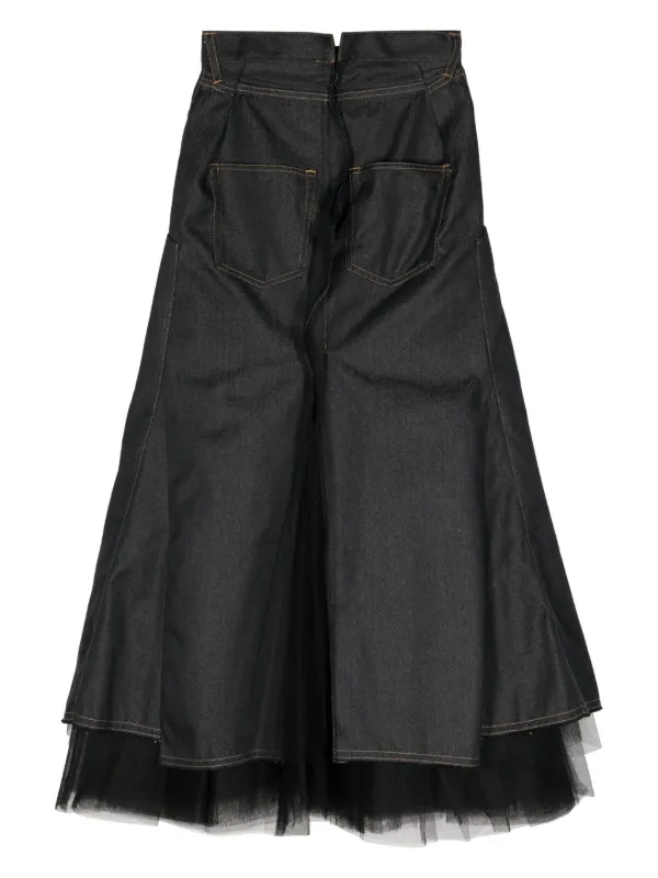 Junya Watanabe レイヤード デニムスカート | ブルー | FARFETCH JP
