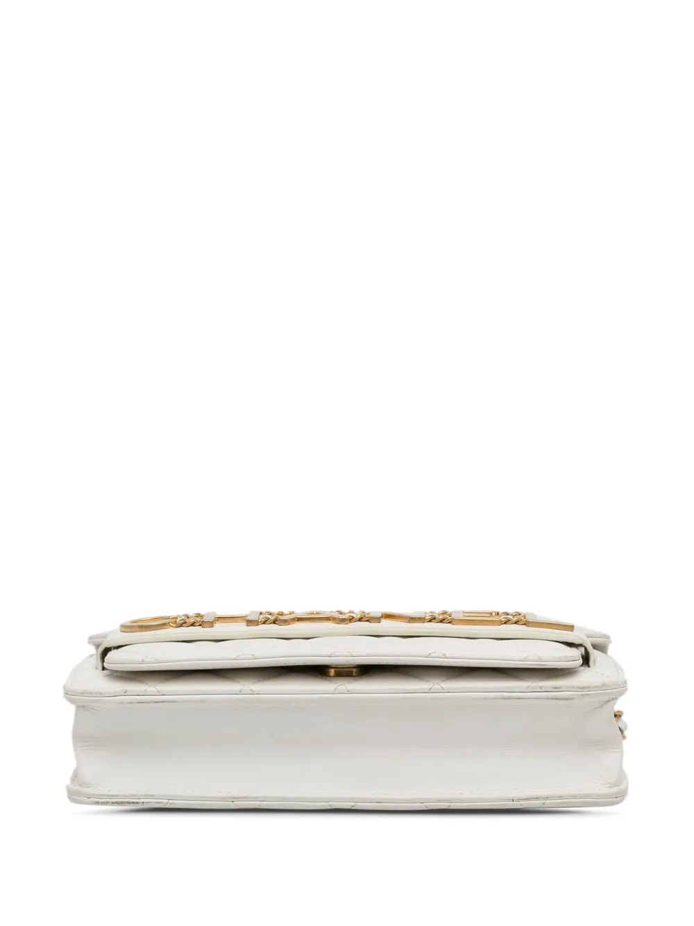 Pre-owned Chanel 2019 Enchained Wallet-on-chain In White