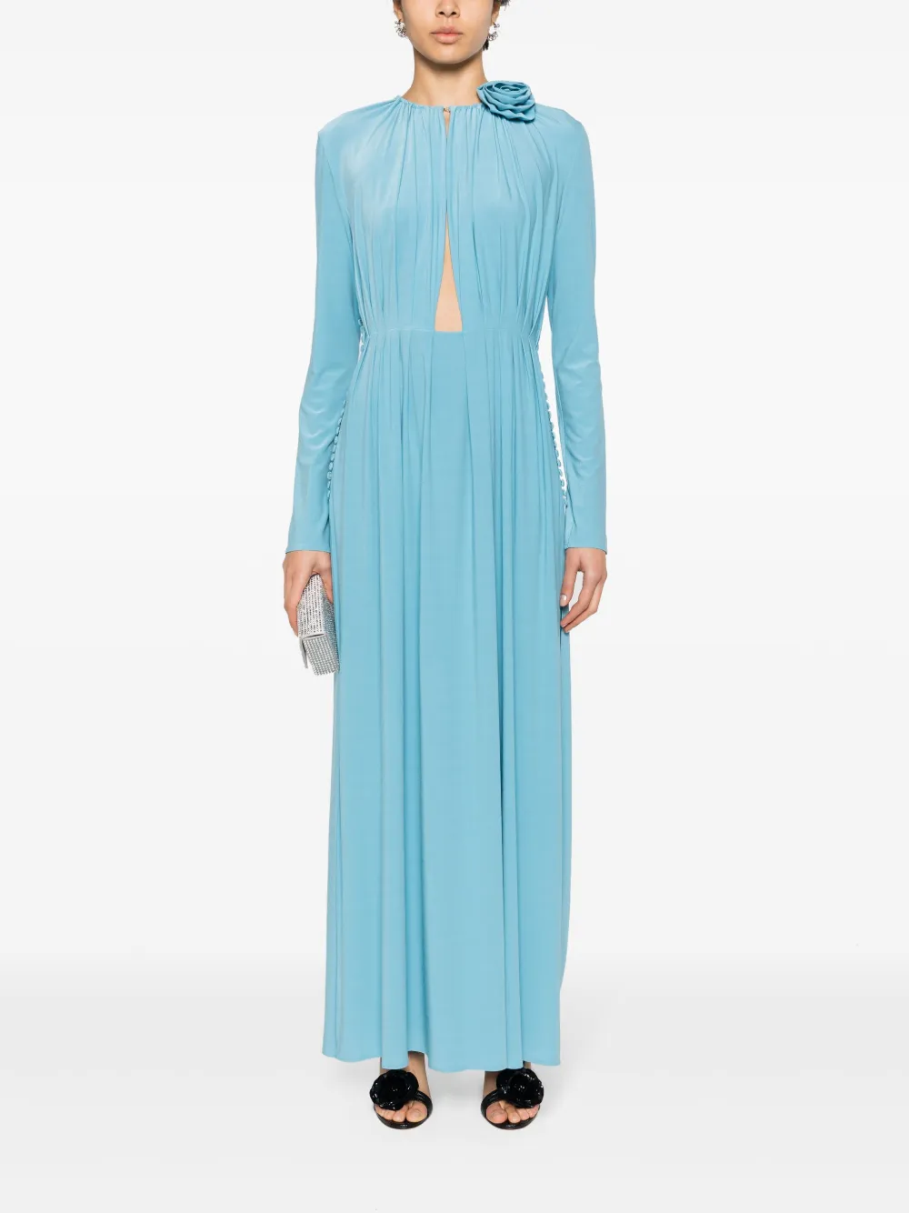 Magda Butrym Maxi-jurk met bloemenpatch - Blauw
