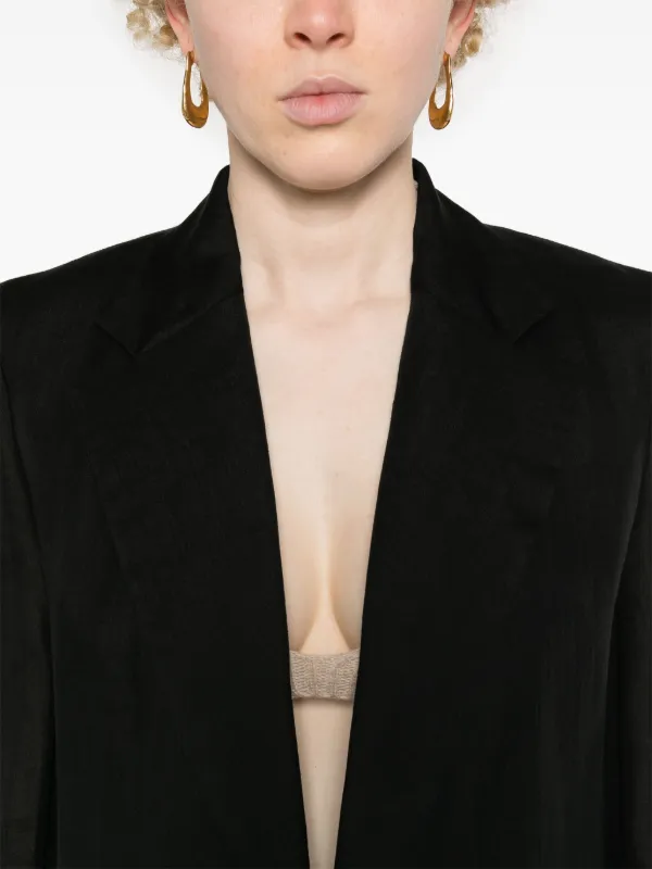 Open front black blazer top