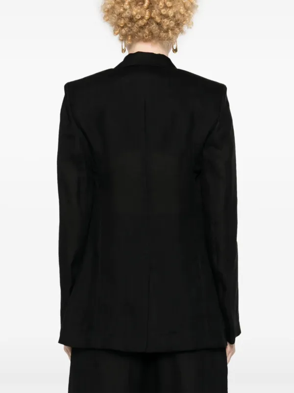 Chloé open-front Ramie Blazer | Black | FARFETCH