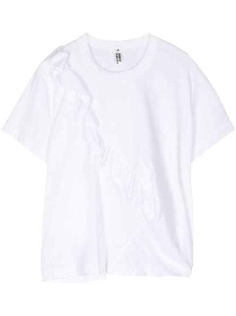 Noir Kei Ninomiya ruffle-detailing cotton T-shirt