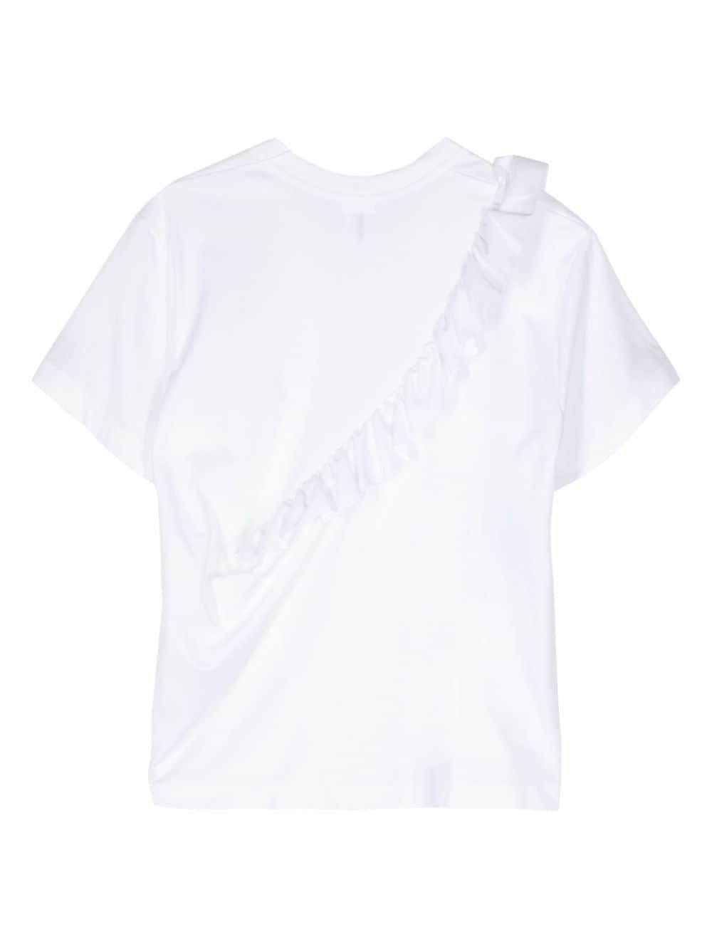 Noir Kei Ninomiya T-shirt met ruches Wit