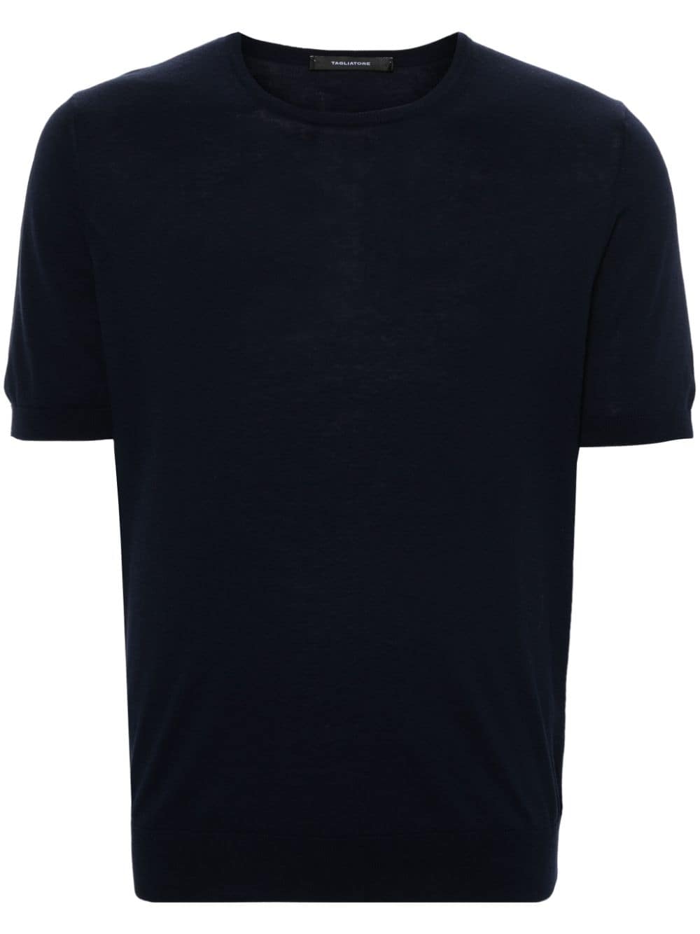 Shop Tagliatore Josh Fine-knit Cotton T-shirt In Blue