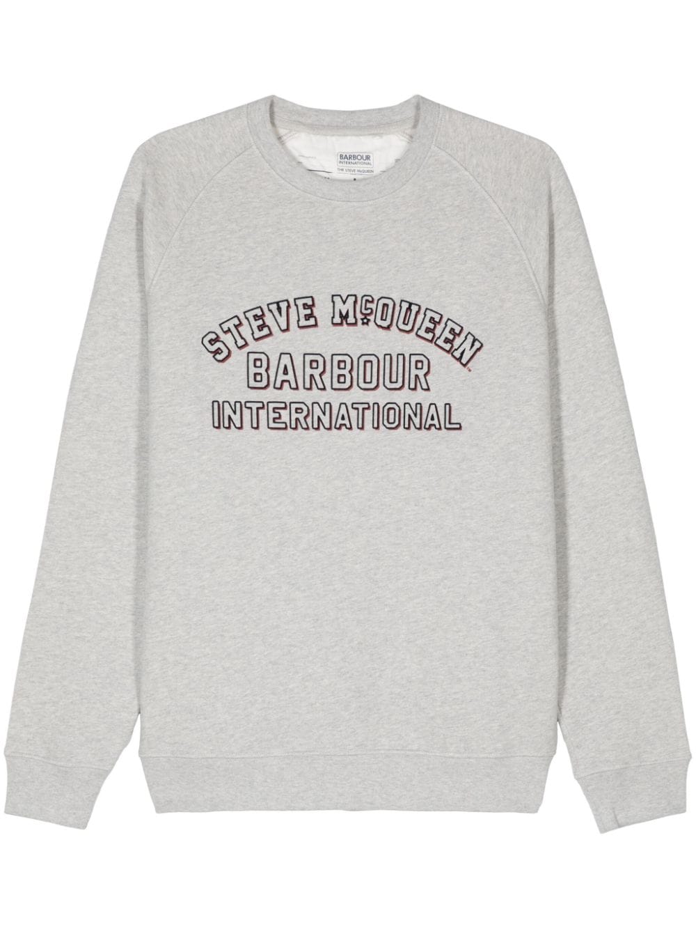 Barbour International flocked-logo cotton sweatshirt - Grigio