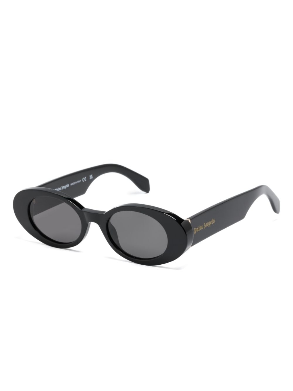 Shop Palm Angels Gilroy Oval-frame Sunglasses In Black