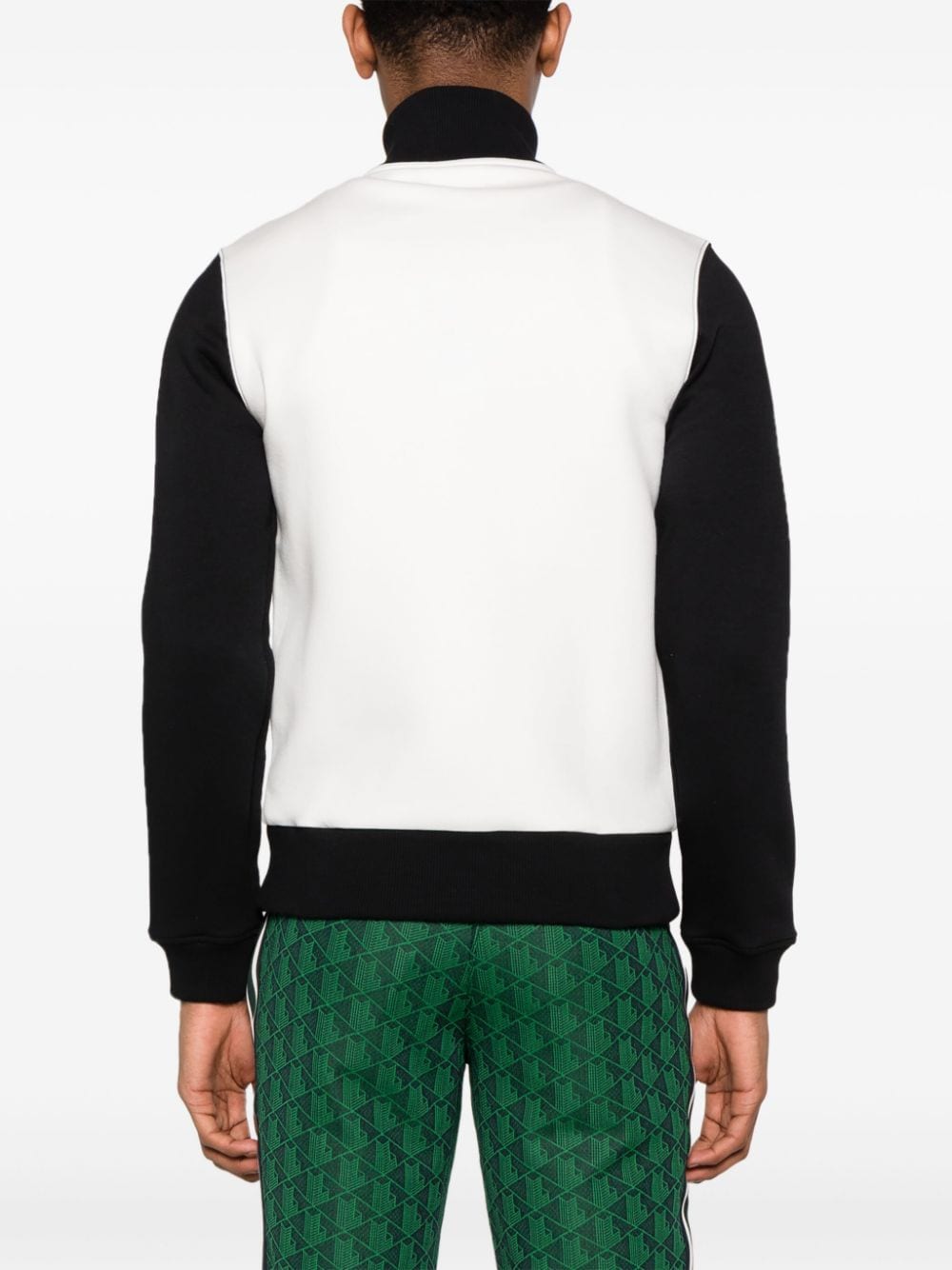 Lacoste Sweater met logopatch rits en vlakken Wit