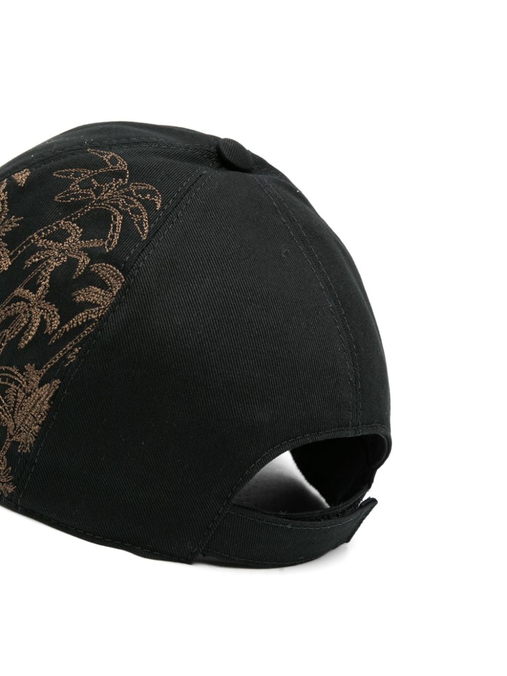 Shop Emporio Armani Palm Tree-embroidered Cotton Cap In Black