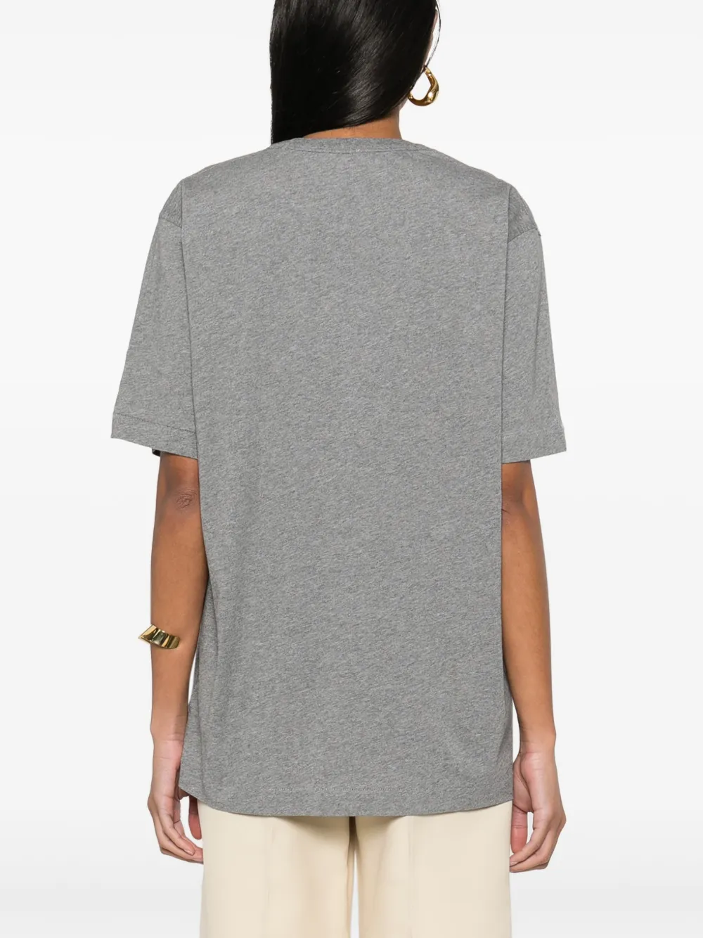 By Malene Birger Fayeh T-shirt met geborduurd logo Grijs